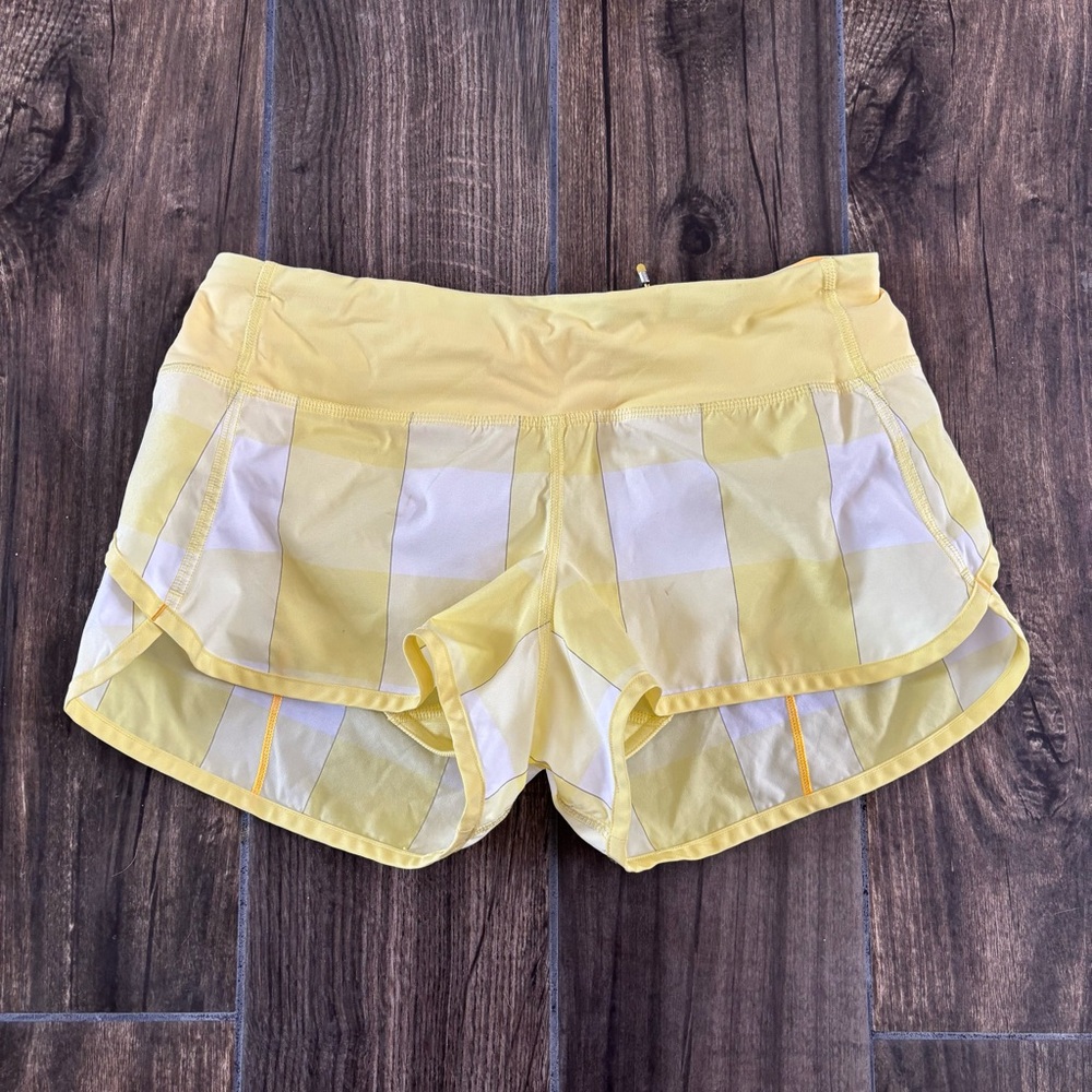 Lululemon Yellow and White Women's Shorts